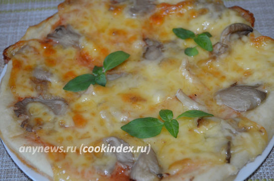 пицца с грибами и сыром в духовке - пошаговый рецепт