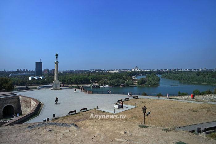 Панорама Белграда из парка Калемегдан