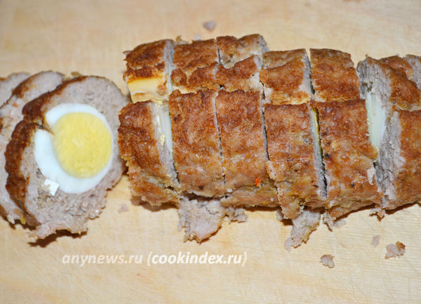 мясной рулет из фарша с яйцом запеченный в духовке