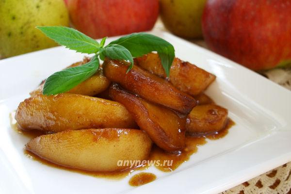 яблоки и груши Фламбе - пошаговый рецепт