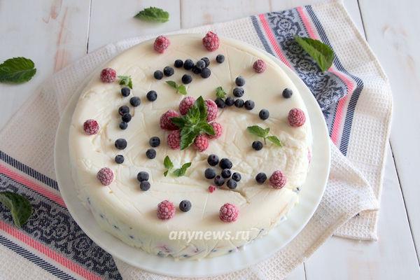Йогуртово-творожный торт без выпечки в домашних условиях