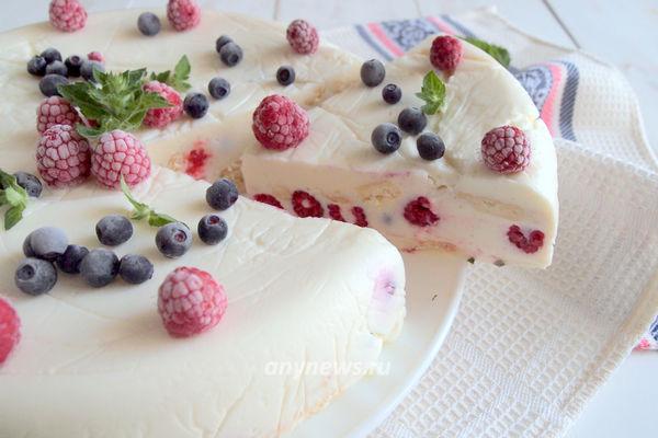 творожно-йогуртовый торт без выпечки