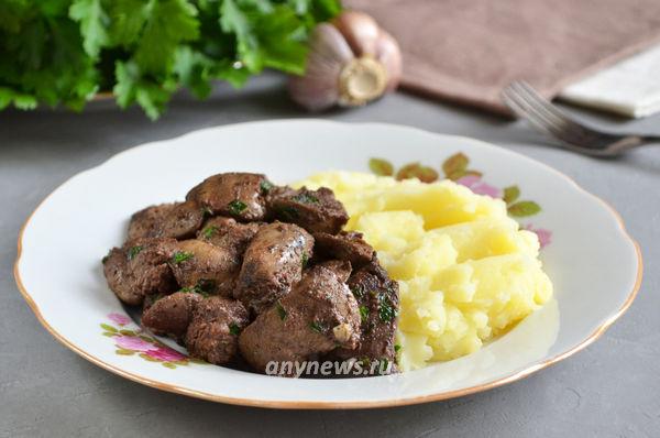 Куриная печень жареная на сковороде