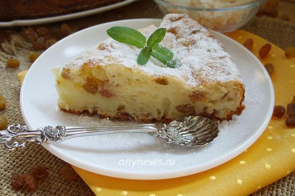 Пирог с творогом и изюмом в духовке - пошаговый рецепт