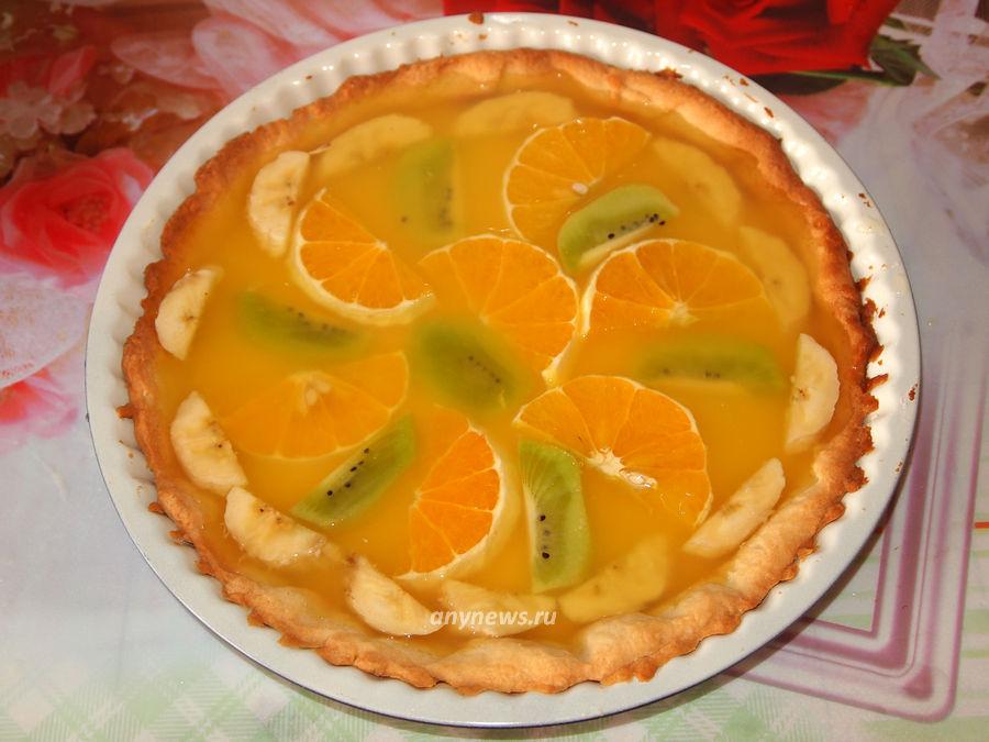 Песочный пирог с желе ягодами и фруктами, пошаговый рецепт с фото на ккал