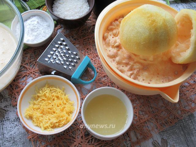 лимонный кекс на кефире - снимаем цедру лимона