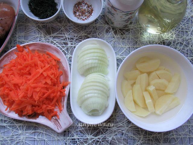 куриная голень с овощами - подготавливаем овощи