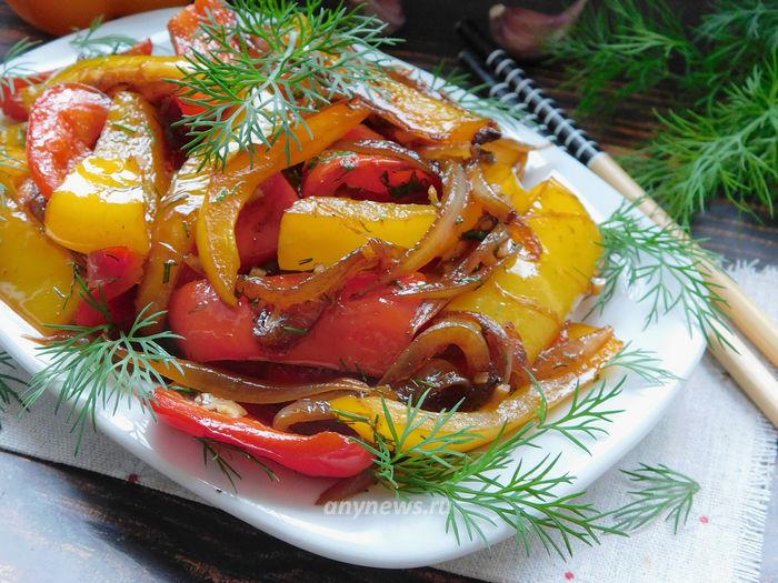 Жареный болгарский перец с чесноком рецепт с фото