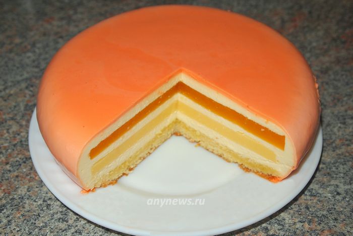Домашний апельсиновый муссовый торт