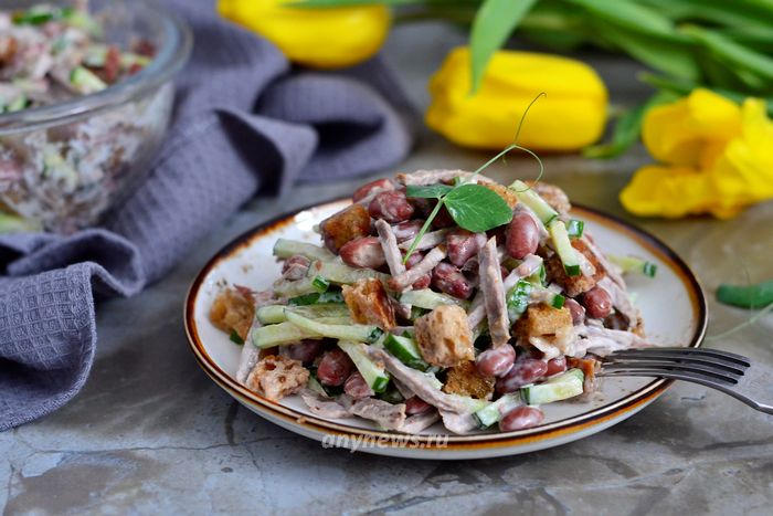 Салат с говядиной и фасолью — 17 рецептов приготовления