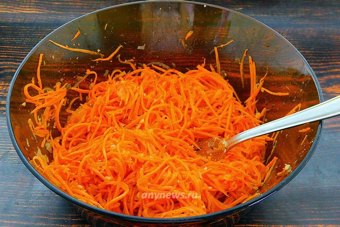 Морковь по-корейски поставить в холодильник на ночь