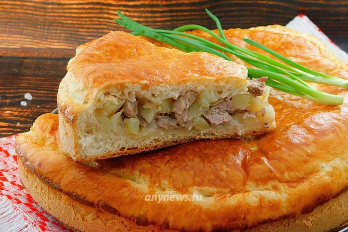 пирог с мясом и картошкой из дрожжевого теста - рецепт