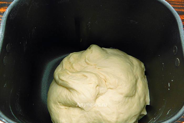 Тесто для вареников в хлебопечке после замешивания