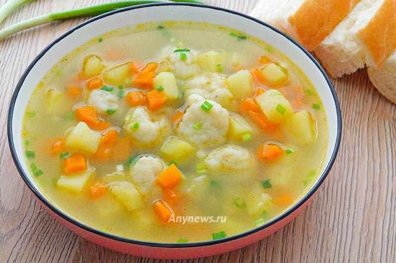 Картофельный суп с рыбными фрикадельками из фарша - рецепт