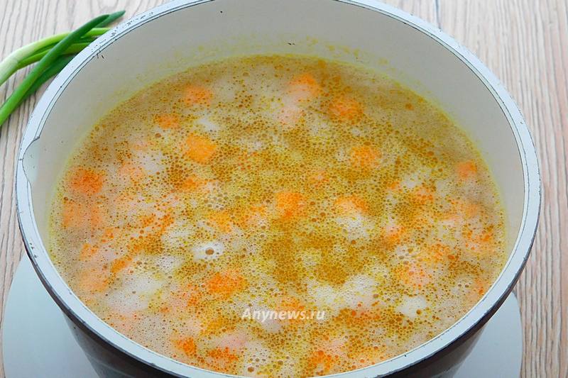 Варить суп без фрикаделек 5 минут
