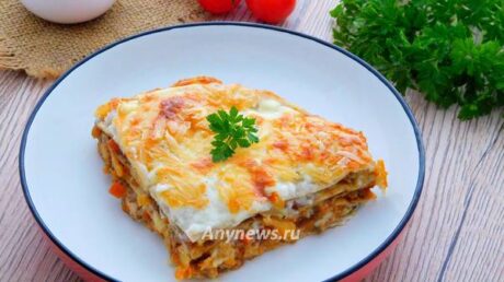 Лазанья из лаваша с фаршем