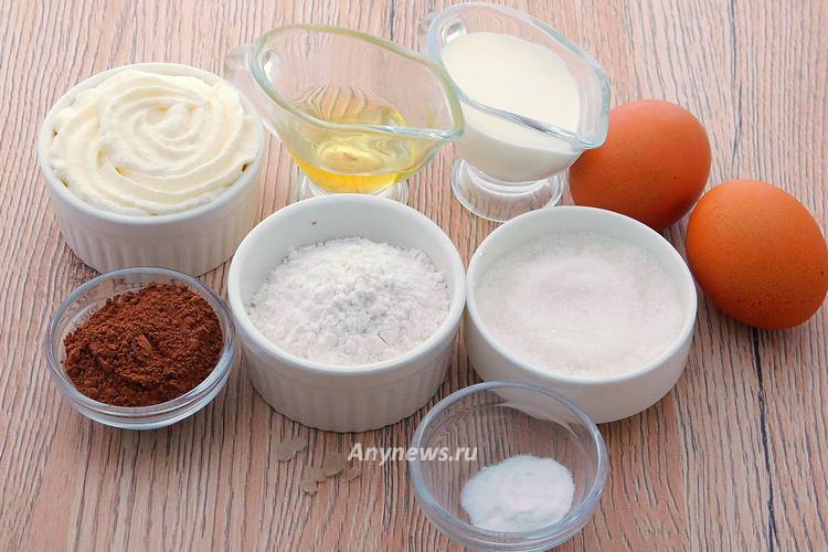 Шоколадные капкейки с кремом чиз - продукты