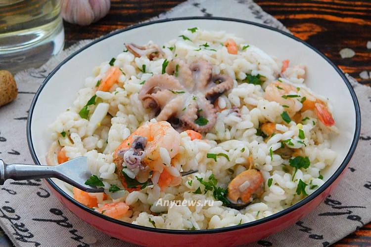 классический ризотто с морепродуктами - рецепт