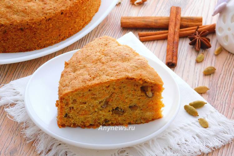 Простой морковный пирог в духовке - рецепт