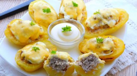 Картофельные лодочки с фаршем