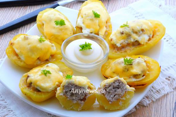 Картофельные лодочки с фаршем