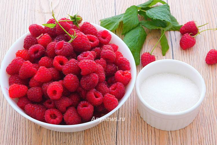 Малина на зиму без варки с сахаром - продукты