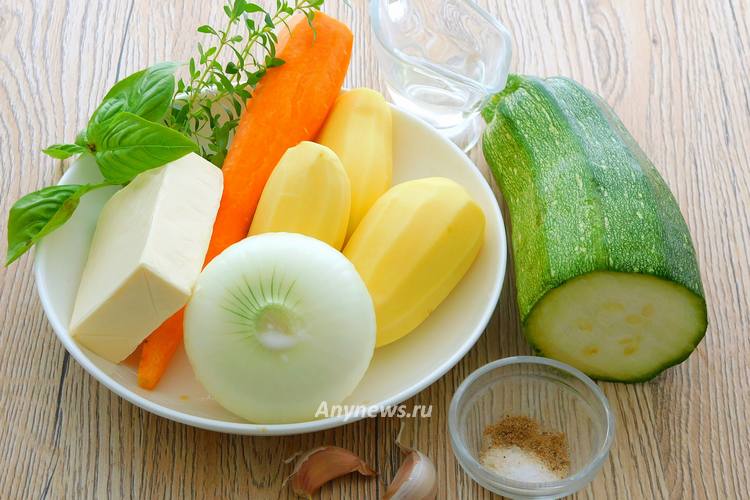 Суп-пюре с кабачком и картофелем - продукты