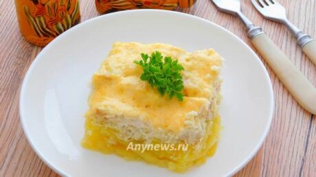 Картофельная запеканка с рыбой и сыром