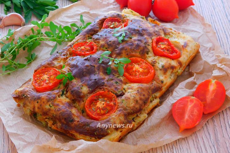 Заливной пирог с кабачками и сыром