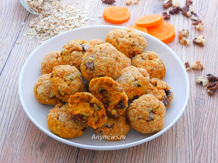 печенье из овсяных хлопьев с морковью
