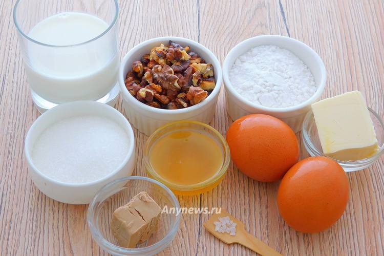 Рулет с грецкими орехами - ингредиенты