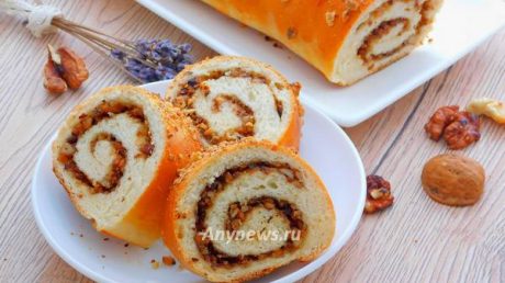 Рулет с грецкими орехами