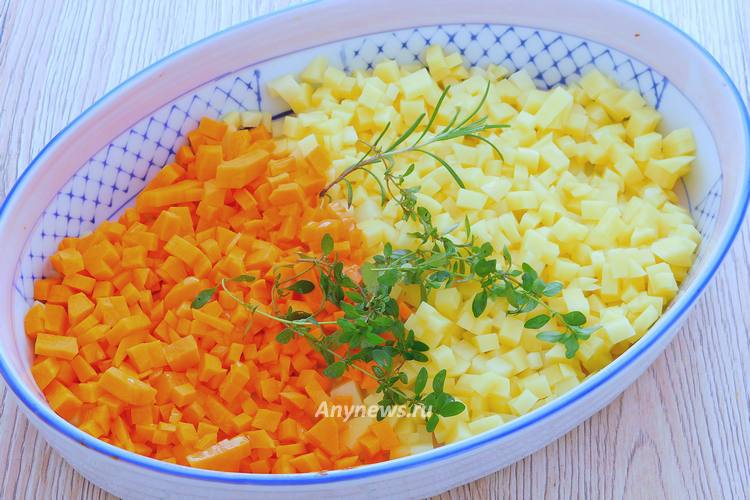Картофель и морковь измельчить как баклажан