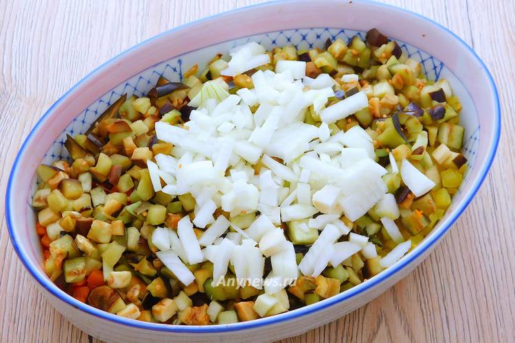 Запекать овощи 20 минут при 170 градусах