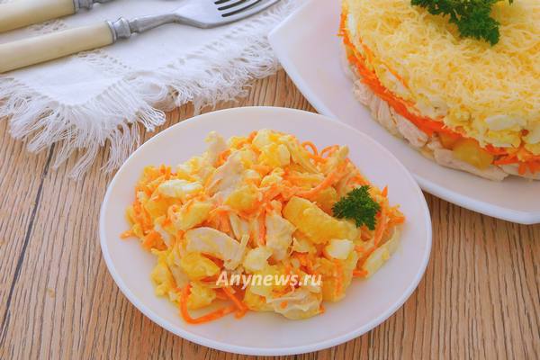 Салат из моркови по-корейски с курицей