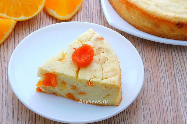 Творожная запеканка с курагой - рецепт