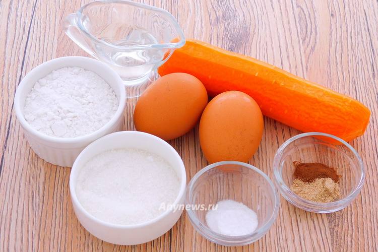 Морковный пирог в мультиварке - ингредиенты