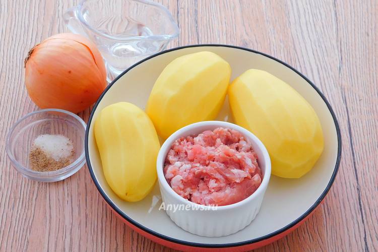 Ленивые колдуны из картофеля с фаршем - продукты