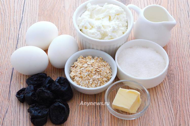 Творожная запеканка с овсяными хлопьями - ингредиенты