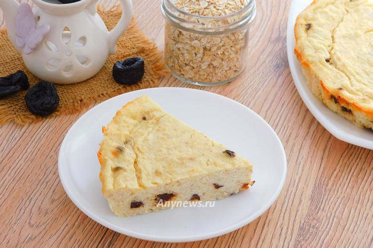 Творожная запеканка с овсяными хлопьями - рецепт