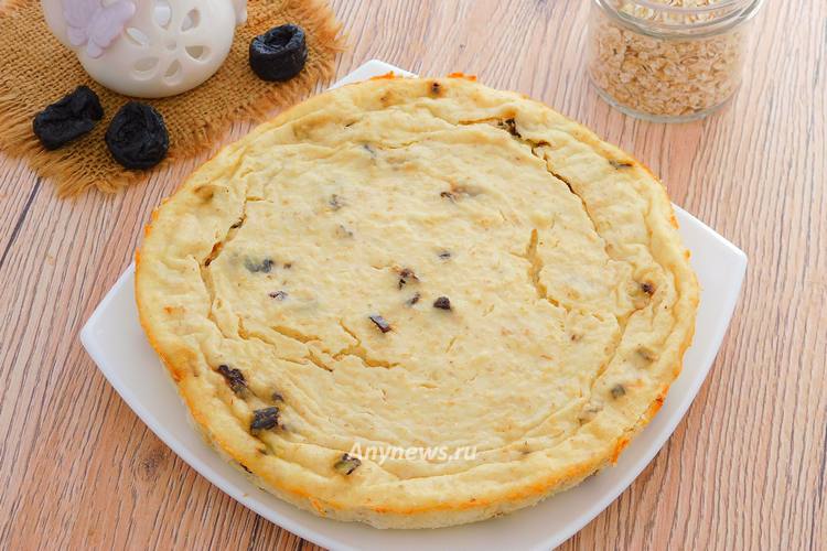 творожная запеканка с овсяными хлопьями в духовке - рецепт