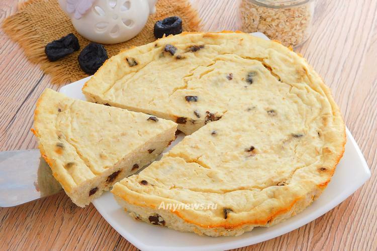 Домашняя творожная запеканка с овсяными хлопьями в духовке