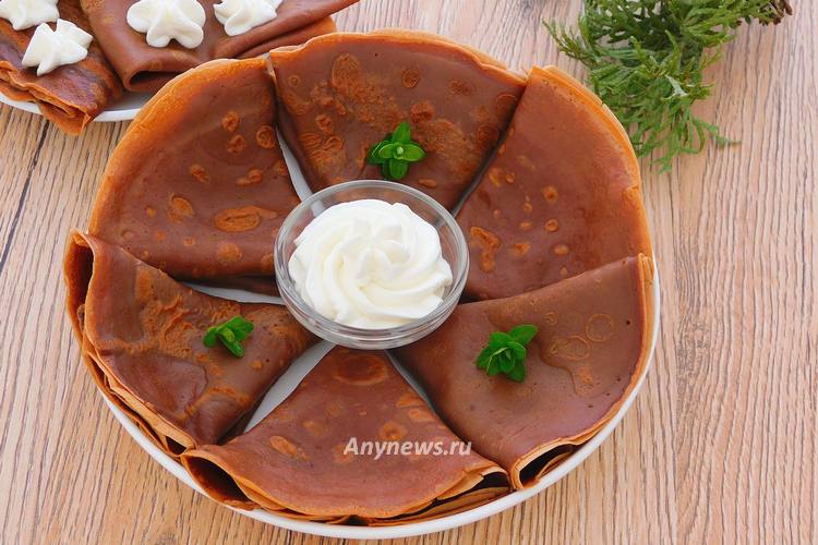 Как готовить шоколадные блины на молоке с какао