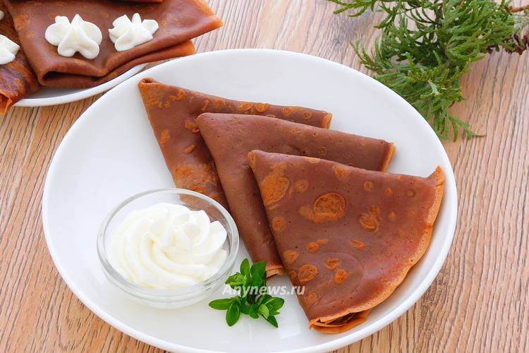 Шоколадные блины на молоке с какао - рецепт