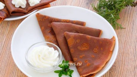 Шоколадные блины на молоке с какао