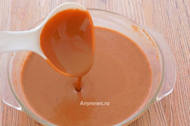 Шоколадные блины на молоке с какао - тесто