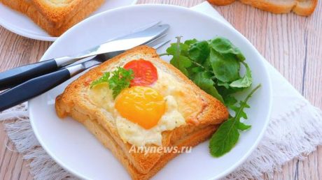 Яйцо в хлебе в духовке