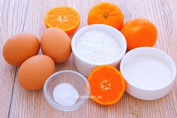 Шарлотка с мандаринами в духовке - ингредиенты