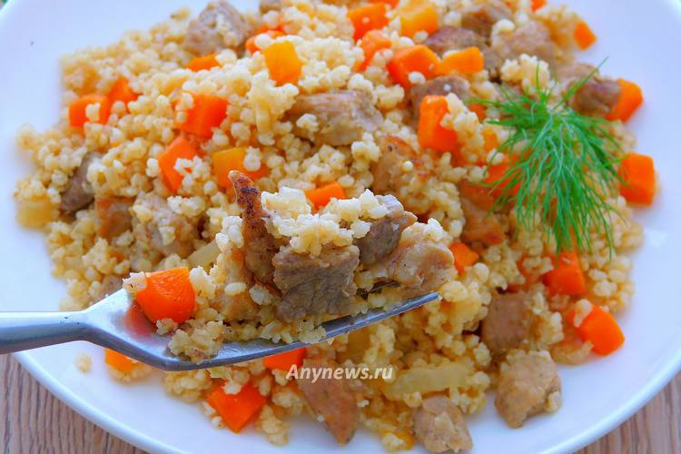 Пшенная каша с мясом по-домашнему
